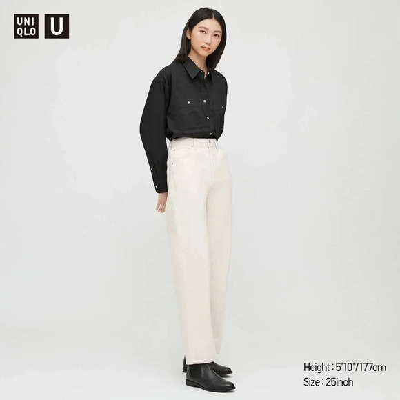 UNIQLO |  HIGH RISE STRAIGT LEG BOYFRIEND JEANS - Picture 1 of 13